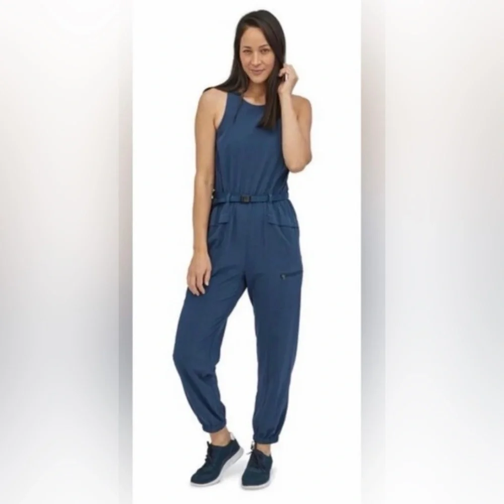 Patagonia Fleetwith Belted Jumpsuit | Tidepool Blue | Large - Picture 2 of 9